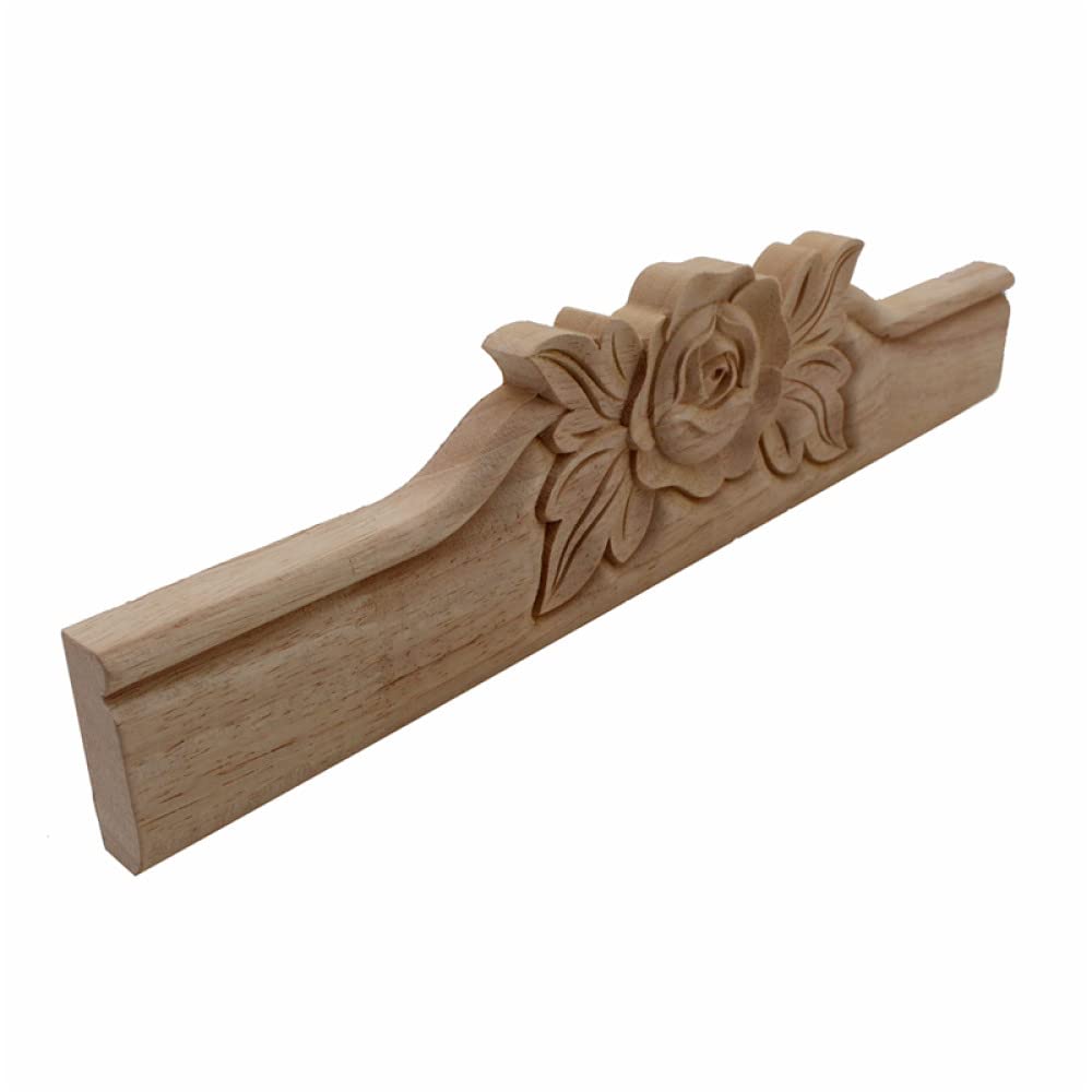Madera Tallada Decorativa Youther de 35cm: Aplique de Esquina Floral para Muebles