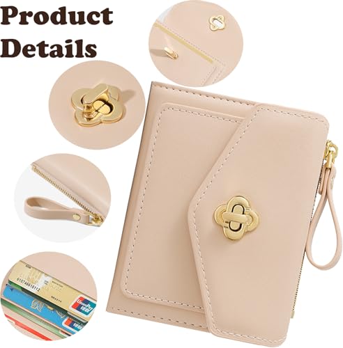 Image of Farcauo Small Minimalist Wallet for Women and Girls Cute Pink Thin Mini Wallet with ID Window Kawaii Design Compact and Stylish for Ladies and Teens