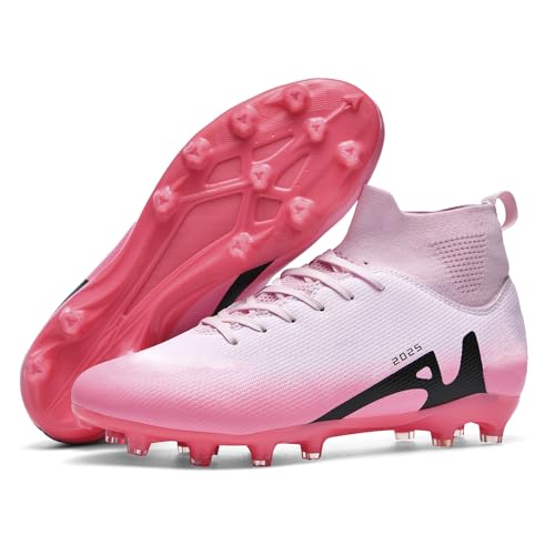 Soccer Cleats for Womens Mens Outdoor Unisex Turf Shoes Youth Rugby Shoes Adult AG FG TF Football Boots Wide Training Sneaker