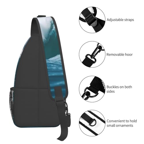 Sling Bag para Hombre y Mujer Bolsa de Pecho Negra miniatura 4