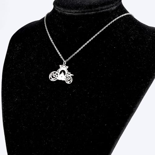 BEKECH Princess Crown Pumpkin Necklace Jewelry Faily Cartoon Tales Jewelry Cartoon Princess Gift Princess Gift3