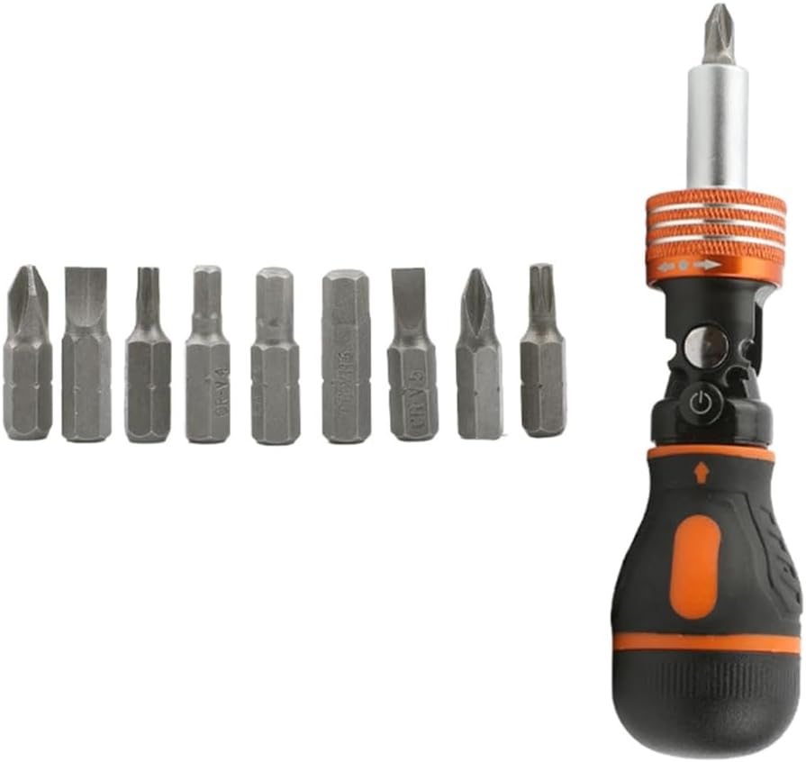 9 in 1 Ratchet Screwdriver Multi-Bit Screw Driver Electrician Disassembly