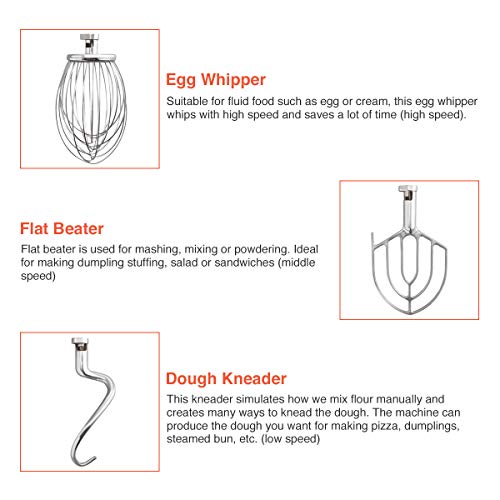 Z ZELUS Commercial Dough Mixer 600W 15L Food Cake Bread Hook Beater Whip Commercial Planetary Mixer Stand 3 Speed Electric Food Mixer with Spiral Dough Hook - Image 7