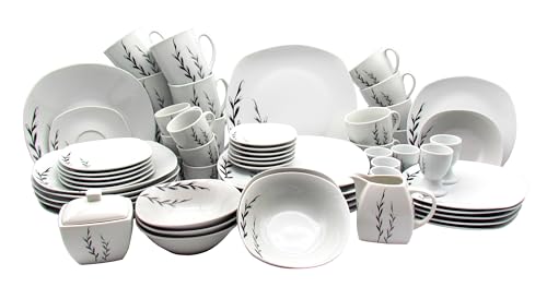 XXL Kombigeschirrset Luna 62 tlg. für 6 Personen | hochwertiges...