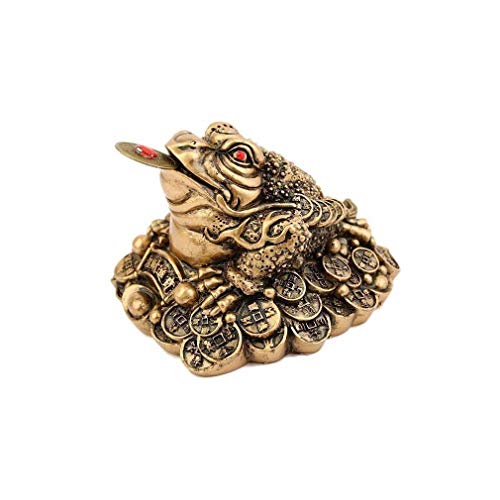 lachineuse - Crapaud de Fortune Feng Shui Doré - Crapaud à 3 Pattes - 10 x 8 x 6 cm - Décoration...