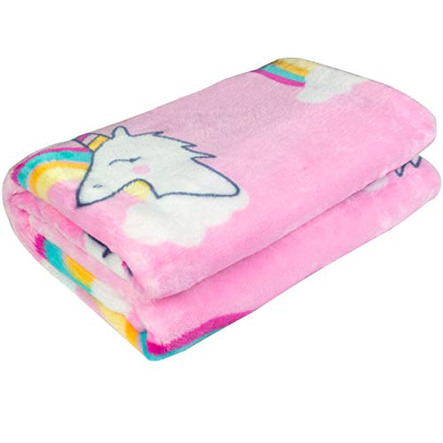 Ghome Soft Baby Blanket and Unicorn Fuzzy Blanket,Made of 300GSM Flannel, Stroller or Toddler Bed Warm Minky Blanket 30