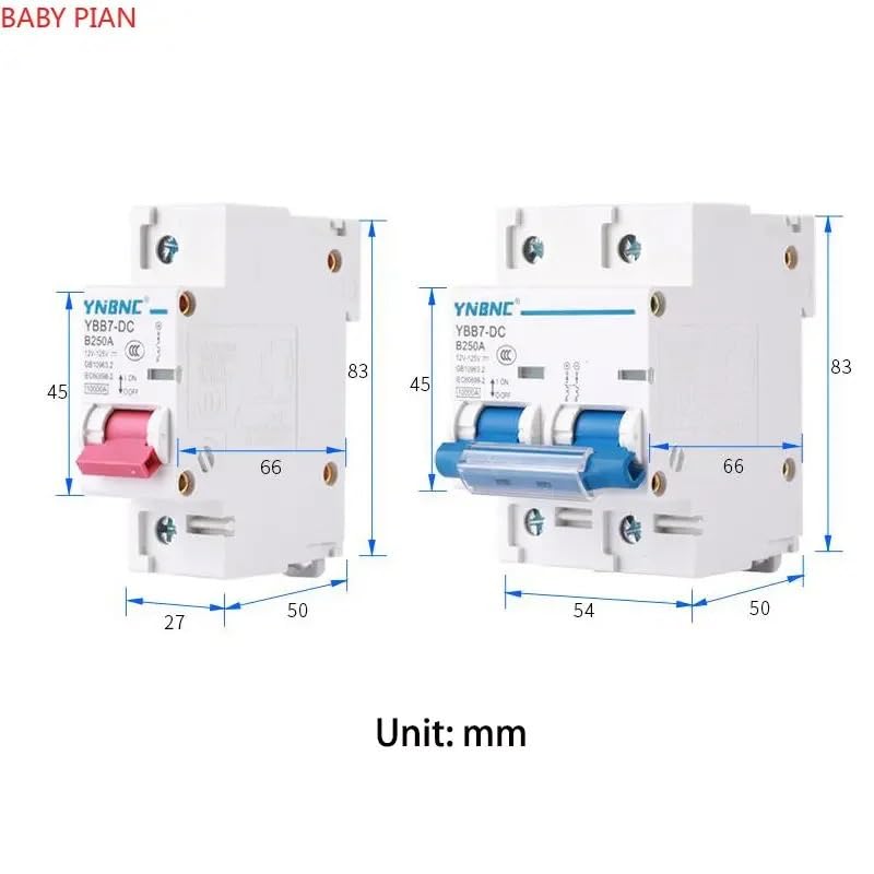 Interruttore Magnetotermico Interruttore Automatico 1P 2P DC 80A 100A 125A 150A 200A 250A 12V 24V 36V 48V 60V 72V 120V Interruttore Differenziale(2P,200A)