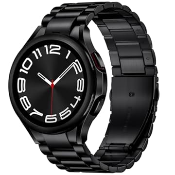 Wepro Pulseiras de relógio compatível com Samsung Galaxy Watch 7 6 5 4 de 44 mm e 40 mm, FE 6, clássico, 47 mm, 43 mm, 5 Pro de 45 mm, 4, clássico, 46 mm, 42 mm, 20 mm, preta