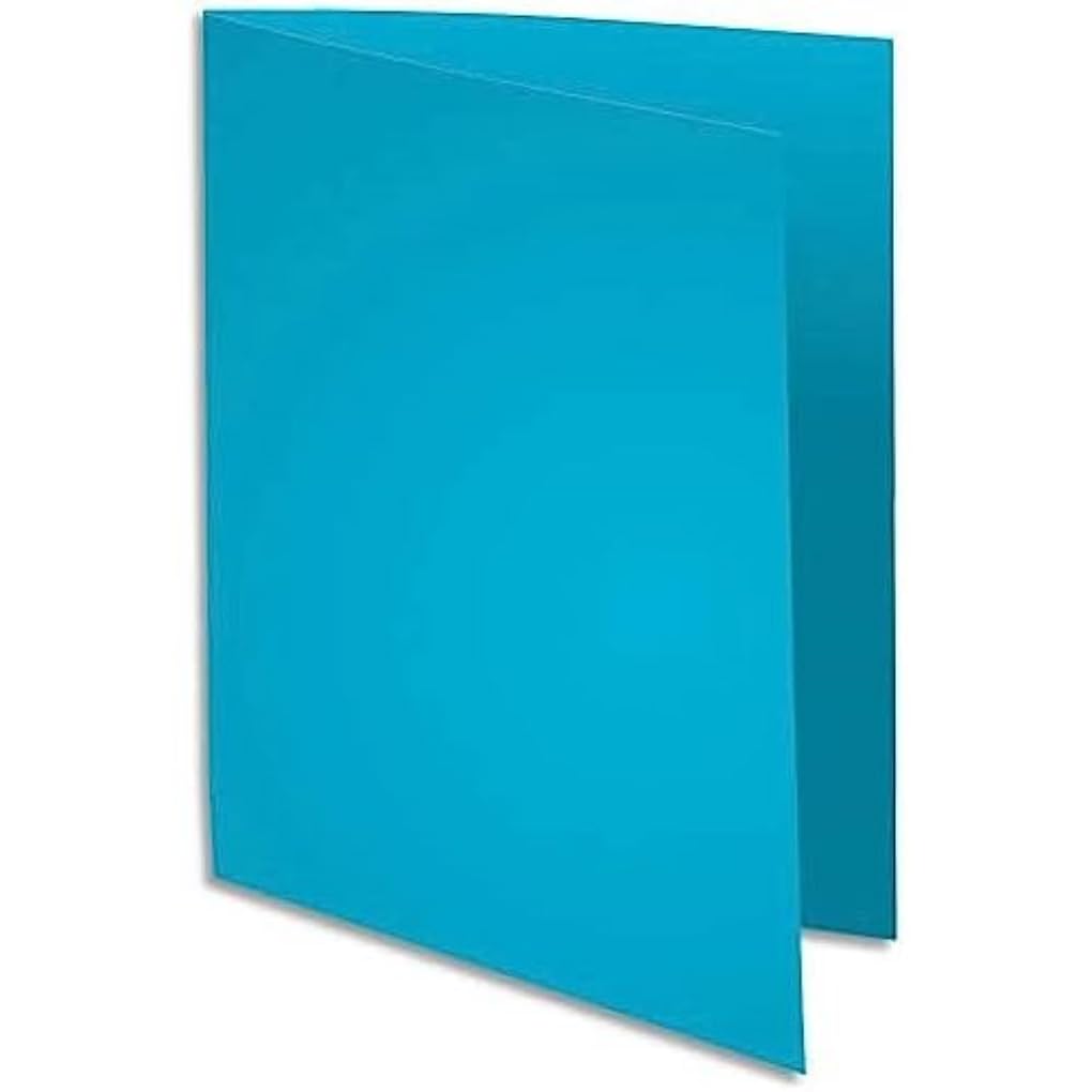 Exacompta - Ref 340006E - Super Pastel Square Cut Folders - 24 x 32cm in Size, Suitable for Storing & Holding A4 Documents, 160gsm Card - Light Blue (Pack of 100)