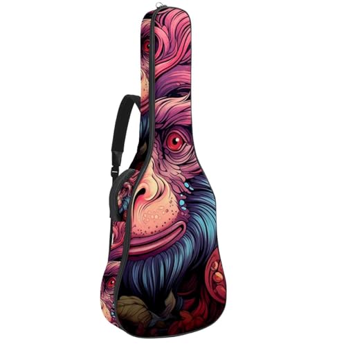 Sac pour guitare grand étui étanche 101,6 cm au motif singe multicolore