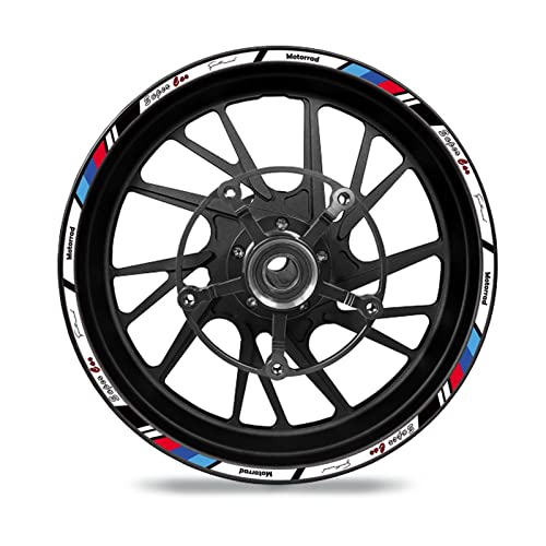 13 14 15 16 17 Pegatinas de llanta reflectante de la motocicleta Pegatinas de la rueda de hub Tapas de neumáticos Cinta Motorbike Bicicleta Auto for Hond Yama Pegatinas Llantas ( Color : 14 inch ) Cover