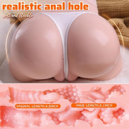 Image of Shemale Sex Doll Torso with 8 inch Realistic Huge Dildo Male Sex Doll Tight Vagina Anal Male Masturbator Pocket Pussy with Flexible Cock Sex Toy for Men Women Gay Couples Munecas de Juguetes Sexuales