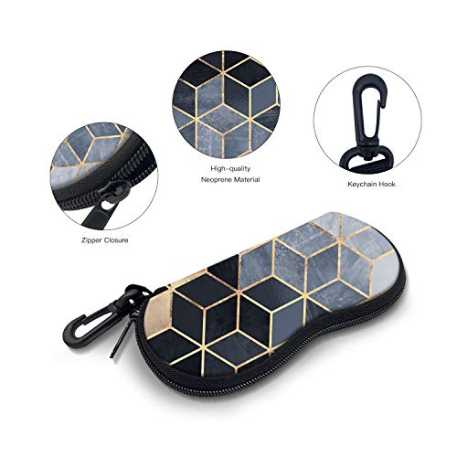 Image of Sunglasses Soft Case with Carabiner Ultra Light Neoprene Zipper Glasses Case