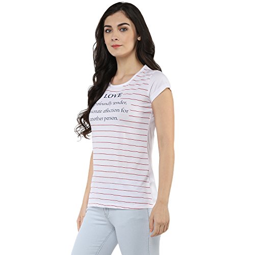 Image of Modeve Women Printed Cotton Blend Half Sleeve Round Neck T-Shirt for Summer