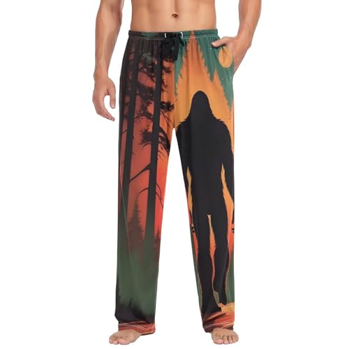 AIXIWAWA Illustration Sasquatch Men's Pajama Pants Cozy Sleepwear Mens Lounge PJ Bottoms Pockets Drawstring S4