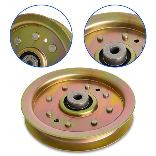 UP2WIN 756-04129 Flat Idler Pulley Compatible with Cub Cad et Troy-Bilt, Replace 756-04129B, 753-08171, 956-04129, Fit for Riding Lawn Mower Tractor with 42\" 46\" 48\" 50\" 54\" Deck, 2 Pack - Thumbnail 5