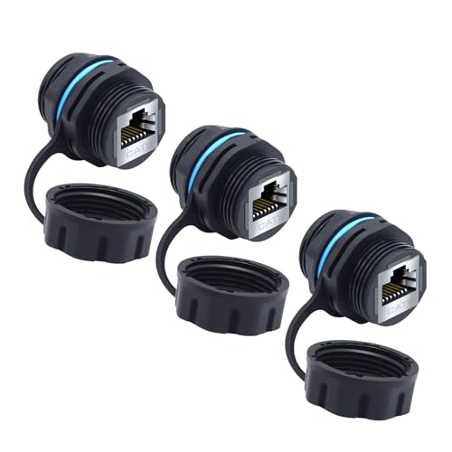 Connecteur RJ45 CAT6 blindé étanche femelle vers femelle Coupleur Ethernet LAN 3 pièces