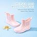 Motasha Rain Boots Kids Size 2 Girls' Rain Boot Waterproof Rubber Rainboots For Toddlers Chelsea Ankle Pink Lightweight Big Girls 9 Year Old Outdoor Hiking Farm Muddy Park (M7801 Pink 2)