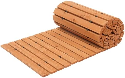 VEVOR Wooden Garden Pathway, 12 ft L x 22 in W, Non-Slip Straight Garden Walkway, Roll Out Cedar Outdoor Walkway Path with Wire Rope Connection, Decorative Garden Paver for Backyard Wedding Party — view 9