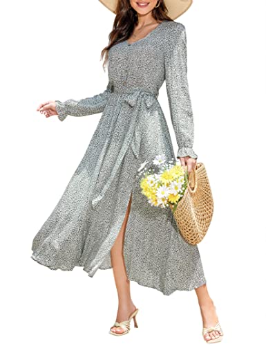 Damen Kleid Freizeitkleid V-Ausschnitt Retro Strandkleid Casual Tunika...