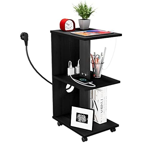 Mesita de Noche Dormitorio con Enchufes y Puertos USB Cover