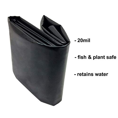 Uwioff Pond Liner, 20 Mil 7 X 10 Feet Pond Liners For Outdoor Ponds, Black Ldpe Fish Pond Liner For Small Ponds, Streams Fountains And Garden Waterfall thumb #4