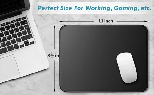 Image of Mouse Pad 11 x 8.7 in, Smooth & Stable Mousepad with Stitched Edges and Non-Slip Base, Smooth Cloth Surface Computer Black Mouse Pad. Clean Desk Essential for Work, Study & Home Office