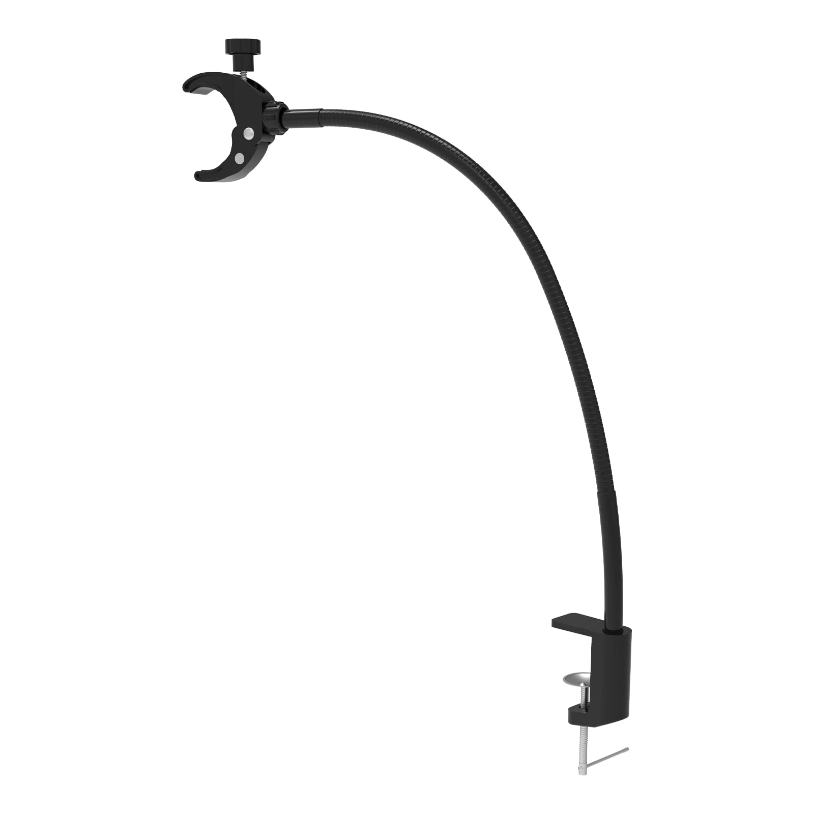 Linkidea Supporto per asciugacapelli a mani libere, supporto per tubo in acciaio inox, morsetto regolabile per asciugacapelli per tavolo da toelettatura cane e animale domestico (nero)