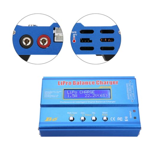 Cargador de Equilibrio RC B6 80W Descargador LCD Digital para Cargador de batería LLiPo NiMH RC(Sin Enchufe)