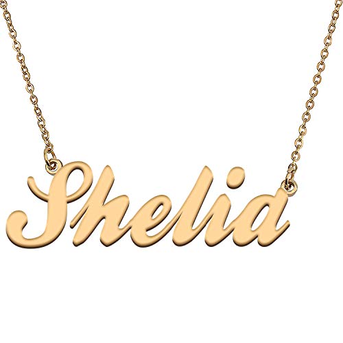 HUAN XUN Custom Personal Pendant Name Necklace Personalized My Best Friendship Gifts for Her Shelia