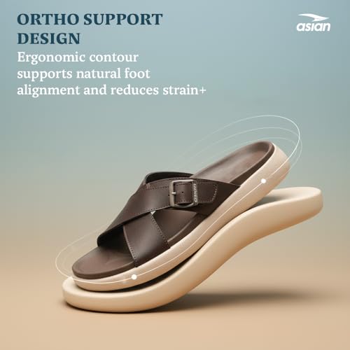 Image of ASIAN MEDISOL-01 OrthoSoft Extra Soft Doctor Slippers for Men | Men's Flip Flop Slippers with Soft Cushion & Arch Support | Broad Strap Casual Slides | Comfortable Daily Wear Footwear