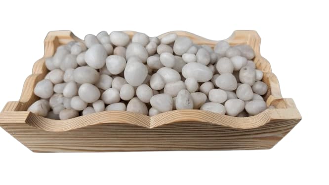 Shree KRUSHNA White Polished Pebble Stones – Small Size | Natural Decorative Marble Pebbles for Aquarium, Plant Pots, Vase Filling & Home Décor (3 Kg)-image-48