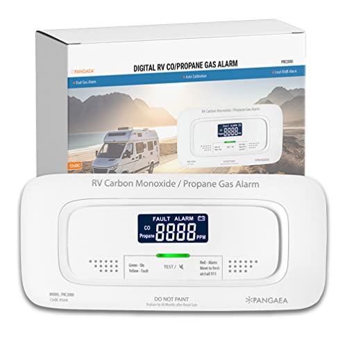 Pangaea Rv Carbon Monoxide & Propane Dual Gas Detector - Hard-Wired Dc 12V, Large Lcd Display, 85Db Loud Alarm, Easy Rest/Test Button - Ultimate Safety For Your Adventures #TOP8