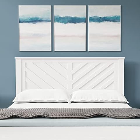 Glenwillow Home LaFerme Wood Panel Headboard in White - Queen Size Cover