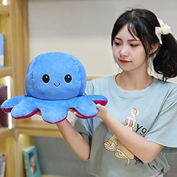 Amazon.co.jp: 可愛い ぬいぐるみ タコ リバーシブルタコ人形の