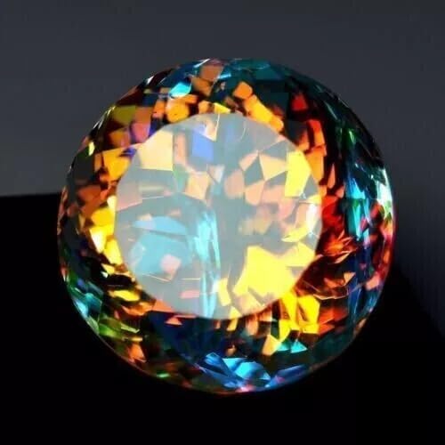 100 Ct Round Cut Faceted Large Mystic Topaz Loose Gemstone Jewellery for Women