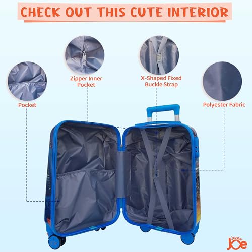 Image of JUNIOR JOE 20 Inch Kids Suitcase with 4 Wheel Travel Trolley Bag (4 Day Trip) (DESIGN-10, 20 INCH)