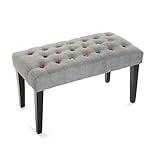 Versa 19501058 Sgabello fondo letto Buttons,45x40x80,Cotone Legno, Panca/panca