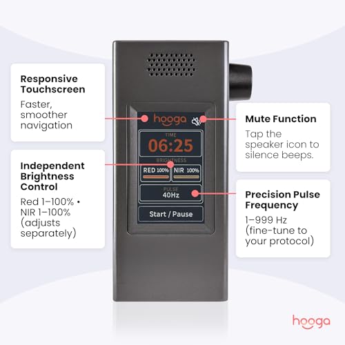 hooga red light therapy red near infrared led panel 72 quad chip flicker free leds ultra series clinical grade device for energy pain skin recovery sleep performance ultra360