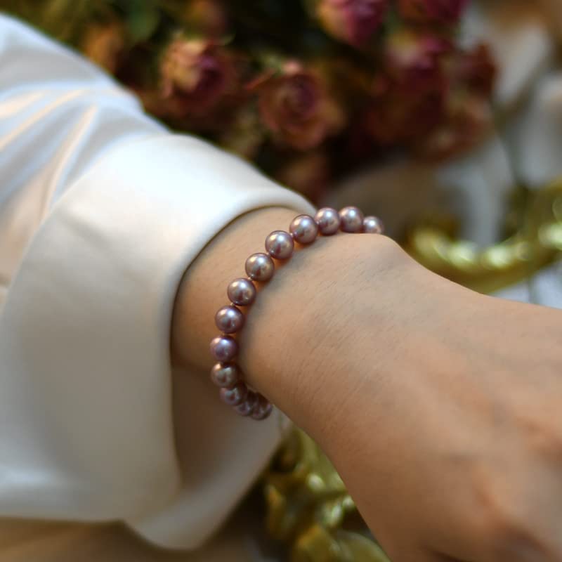 Pulsera De Mujer De Perlas Naturales De Agua Dulce De 7-8mm Regalo De Joyería De Boda De Plata De Ley 925