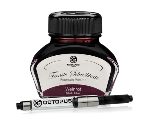 Octopus Fluids Weinrot   tinta para escribir con convertidor incluido, tinta para pluma estilográfica, 30 ml Rojo