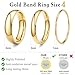 Size 4 Gold Pinky Band Rings for Women, Non Tarnish 14K Gold Plated Rings for Wedding Engagement, Stackable Thin Dome Bands Set Comfort Fit 3Pcs 1mm 3mm 5mm