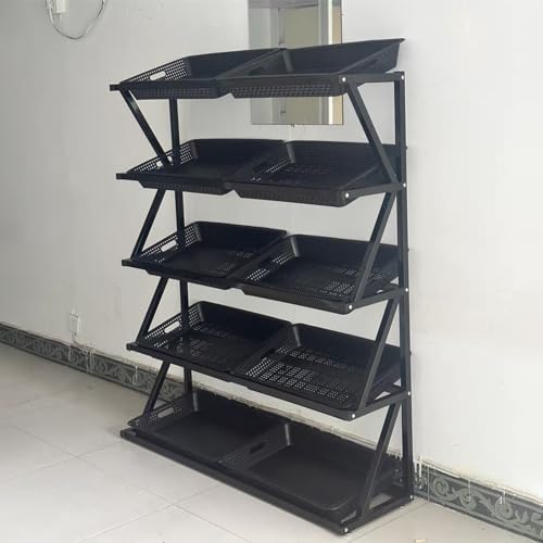 Estante de exhibición de refrigerios con 10 canastas para tiendas