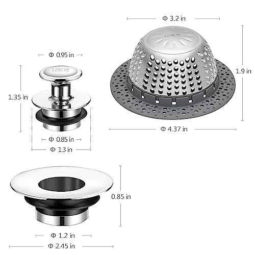 image for LEKEYE Shower Drain Hair Catcher | Bathtub Stopper/Shower Drain Cover/
