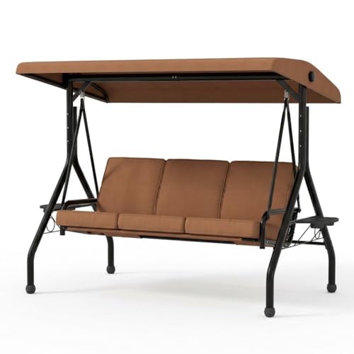 Garvee Balançoire de Jardin 3 Places, Coussins épais...