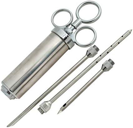 Heavy Duty Meat Injector 304 Stainless Steel - 2 Oz Seasoning Injector - Marinade Injector Syringe Includes 3 Needles