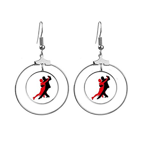 Boucles d'oreilles créoles pendantes Dancer Social Dancing Duo, bijoux fantaisie femme