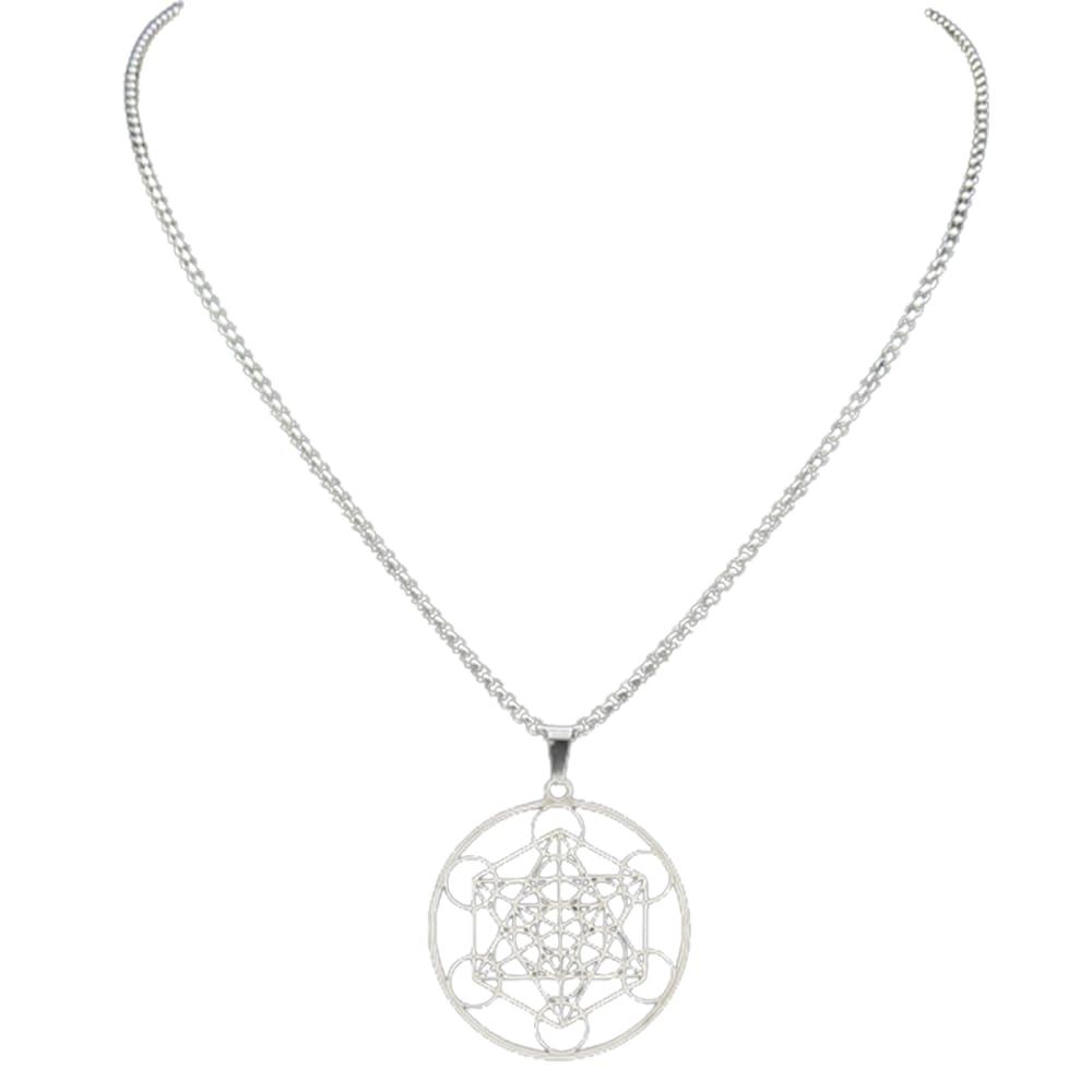 Metatron's Cube Talisman Archangel Pendant Necklace For Men Stainless Steel Sacred Geometry Metatron Male Amulet Jewelry Practical and Attractive