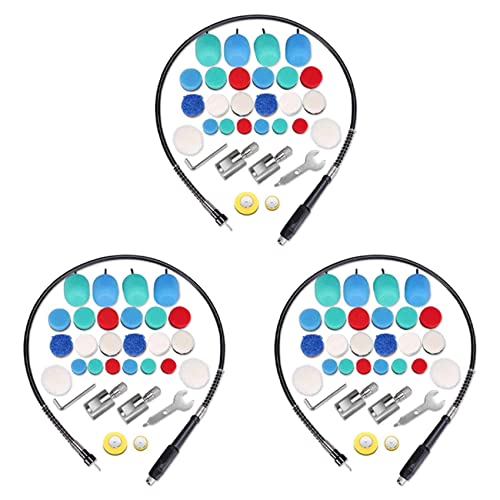 Cwmiibili 3X Mini Detail Polisher Shaft, Car Foam Drill Polishing Pad Kit with 5/8Inch&M14 Thread, for Rotary Tool