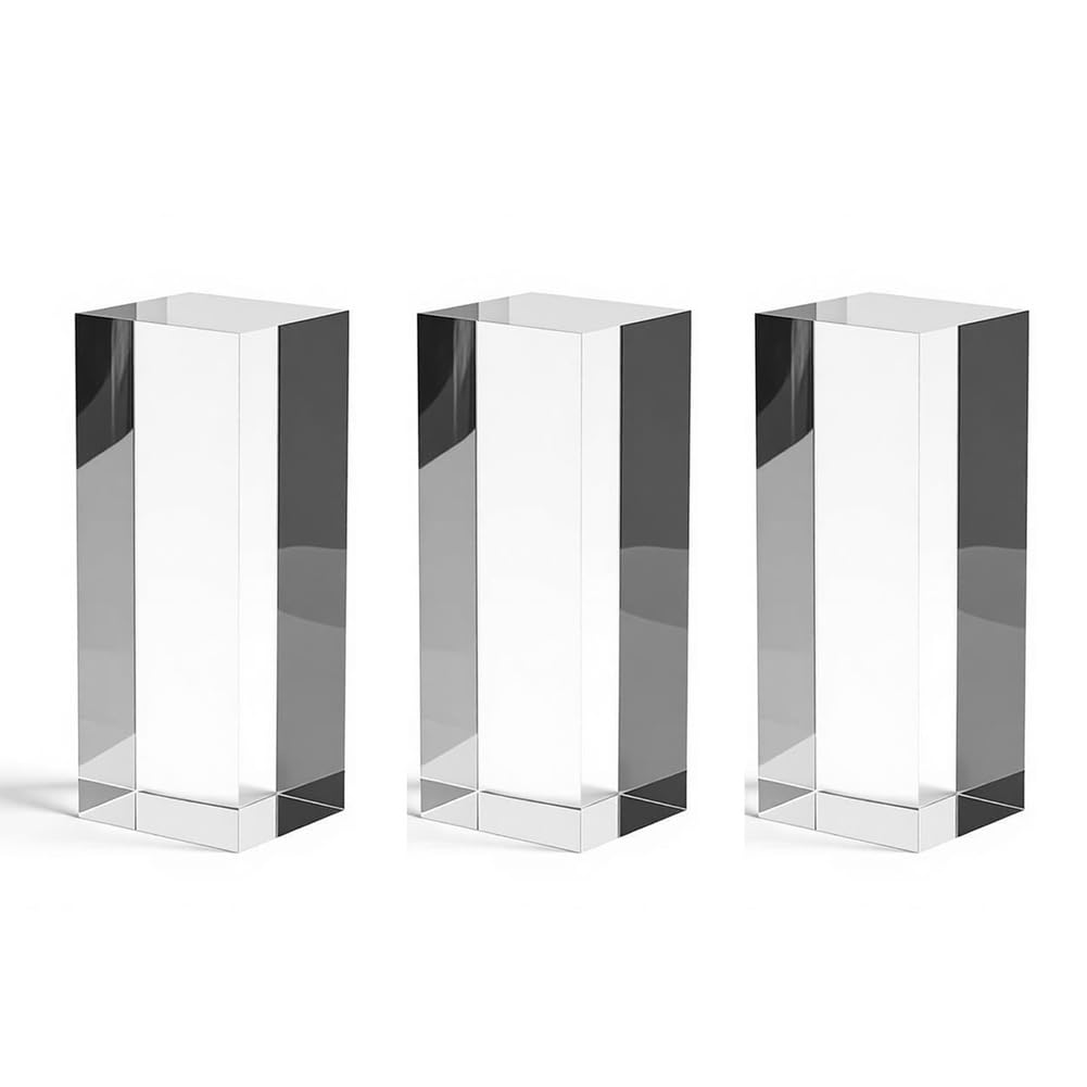 DFDPAXL 5 Pcs Clear Acrylic Square Column 50×50×60Mm-50×50×90Mm, Solid Block for Model Building Decoration Showcase Use,50×50×60mm